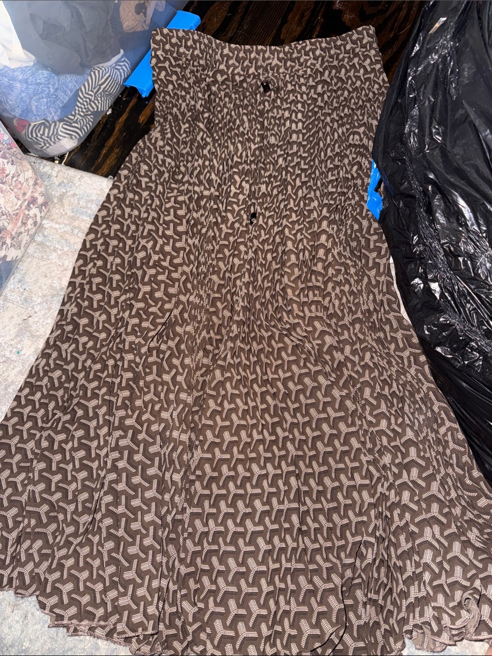 Brown Patterned Women's Pleeted skirt